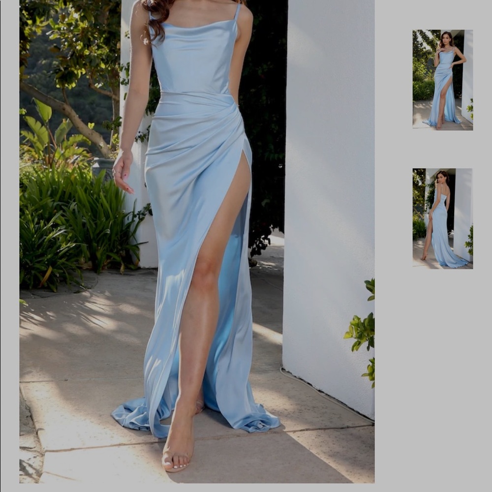 Moda Glam Boutique Gown. In Powder blue. Worn once and dry cleaned .